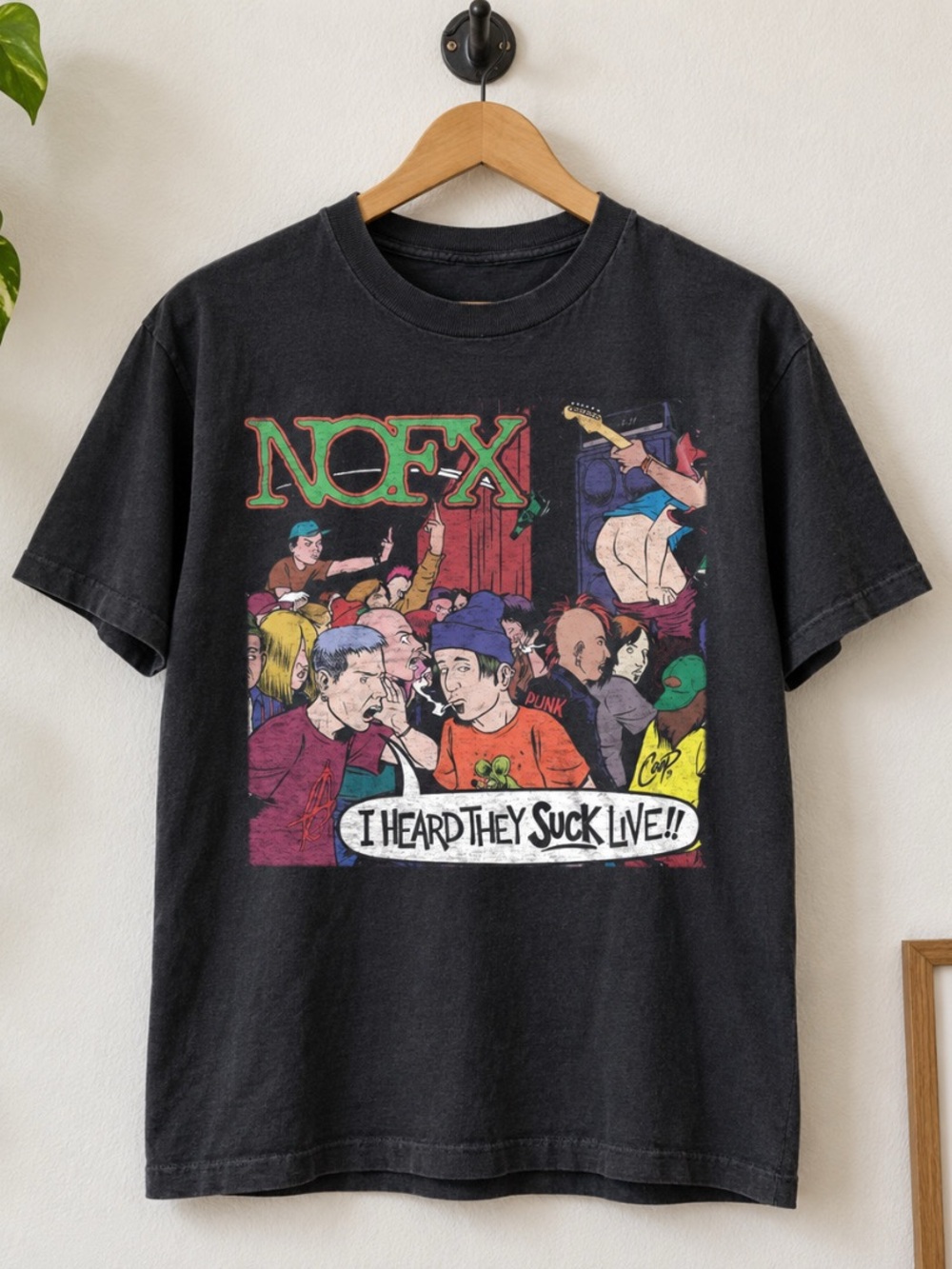 Gildan Black NOFX Graphic Short Sleeve Tee with Multicolor Print